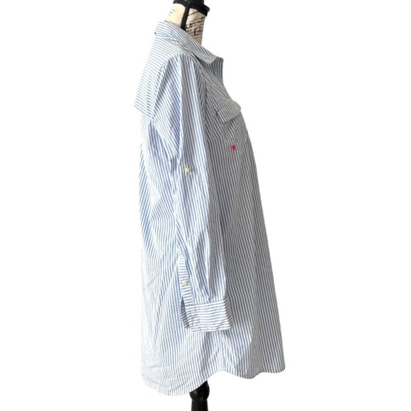 Vineyard Vines Performance Dress Harbor Cover-Up Blue Stripe Vented Womens Sz 10 - Picture 2 of 7